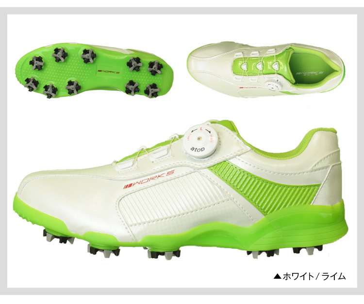 ワークスゴルフ ターゲット ダイヤル式ワイヤー ソフトスパイク ゴルフシューズ「WORKS GOLF Target WSGS-1001」